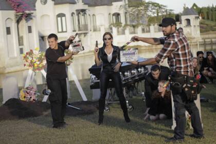 El elenco de Corazón Valiente grabando en Miami