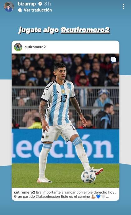 El elogio de Bizarrap para Cristian "Cuti" Romero