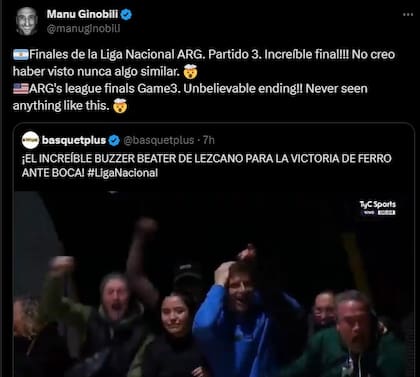 El elogio de Manu Ginóbili con Emiliano Lezcano, el jugador de Ferro que convirtió un triple histórico en la Liga Nacional
