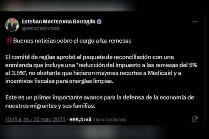 El embajador de México en EE.UU. compartió la noticia en redes sociales