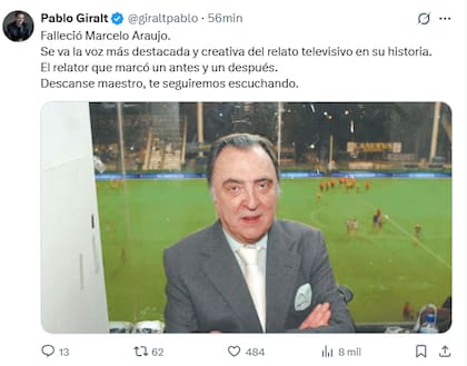 El emotivo adiós de Pablo Giralt: "Descanse Maestro, te seguiremos escuchando"