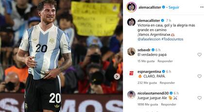 El emotivo gesto de Alexis Mac Allister tras convertir un gol ante Brasil