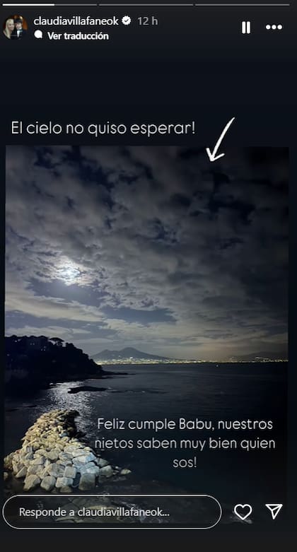 El emotivo mensaje de Claudia Villafañe para Diego en sus redes sociales (Captura: Instagram @claudiavillafaneok)