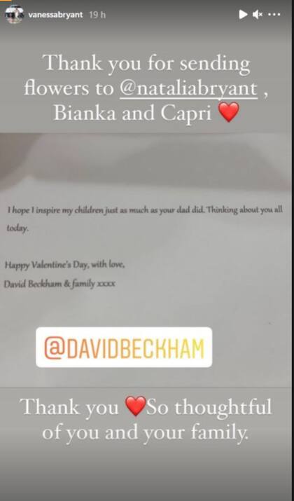 El emotivo mensaje de David Beckham para Natalia, Bianka y Capri. Crédito: Instagram