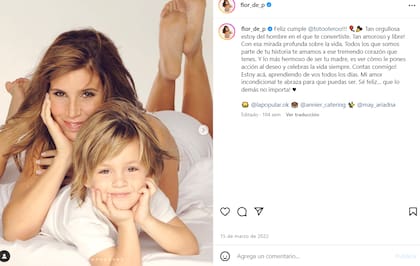 El emotivo mensaje de Flor Peña a su hijo Toto