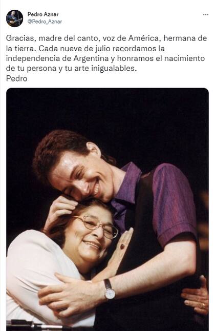 El emotivo mensaje de Pedro Aznar (Foto: Twitter @Pedro_Aznar)