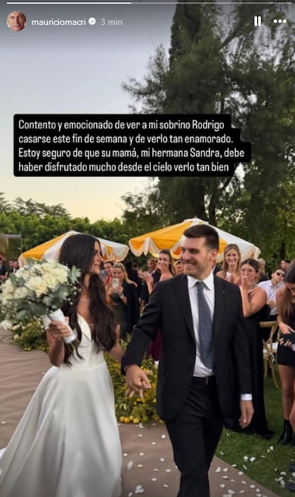 El emotivo mensaje que compartió Mauricio Macri el día después del casamiento