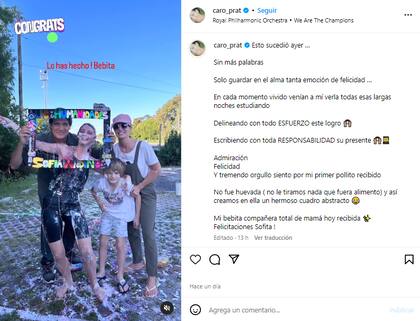 El emotivo posteo de Carolina Prat por el egreso de su hija (Foto: Instagram @caro_prat)