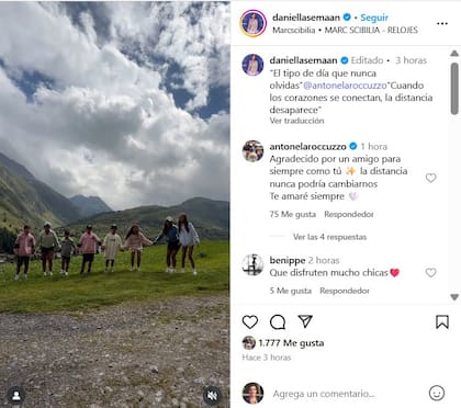 El emotivo posteo de Daniella Semaan que contó con una respuesta de Anto Roccuzzo