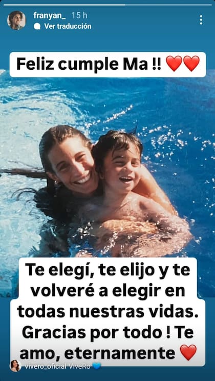 El emotivo posteo de Franco, el hijo mayor de Romina Yan