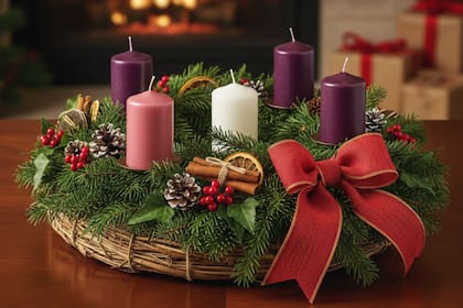 El encendido de las velas en la corona marca el ritmo de las semanas de preparación espiritual durante el ciclo previo a la Nochebuena