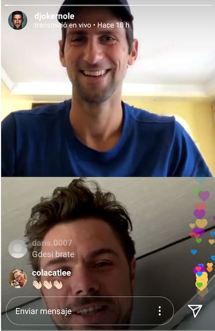 El encuentro en el vivo de Instagram entre Nole y Stan The Man