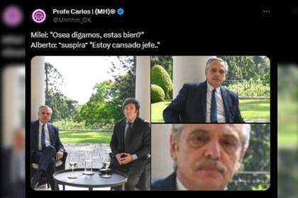 El encuentro en la Quinta de Olivos fue blanco de memes (Captura X)