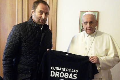 El encuentro entre Juan Carlos Molina y el Papa Francisco. Foto Archivo