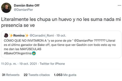El enojo de Damián por no haber sido invitado al programa