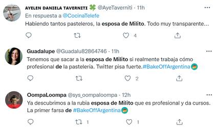 El enojo en Twitter por la incorporación de la esposa de Gabriel Milito en Bake Off Argentina