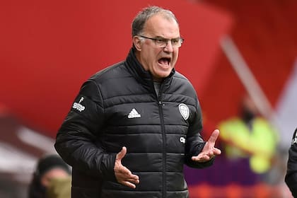 Bielsa, enérgico, durante el último partido de Leeds: el domingo anterior venció por 1-0 a Sheffield United como visitante.