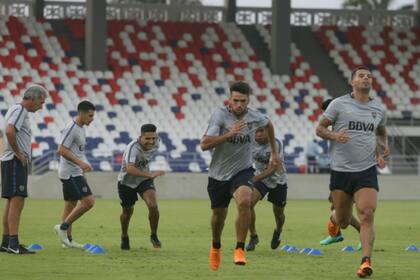 El entrenamiento de Boca en Barranquilla