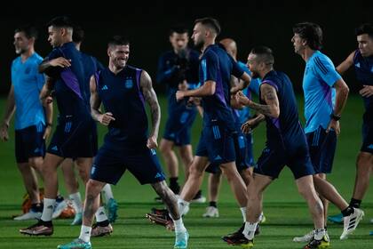 El entrenamiento de la selección argentina en la Universidad de Qatar
