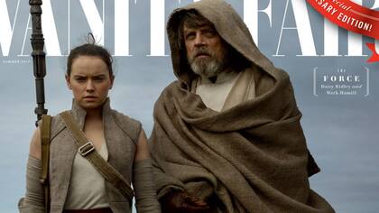 El entrenamiento que Rei (Daisy Ridley) hará bajo la tutela de Luke Skywalker (Mark Hamill) es otro de los motivos que eligió Vanity Fair para una de sus tapas