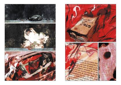 "El episodio del auto en llamas que nos sirve de introducción y epílogo está tomado del cuento que titula el libro Las cosas que perdimos en el fuego", dice Lucas Nine