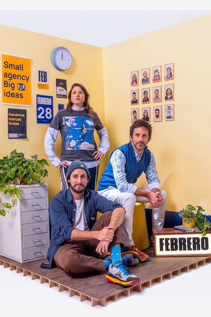 El equipo de Febrero/Made: Lina Martinolich, Santi Pato y Santiago Olivera
