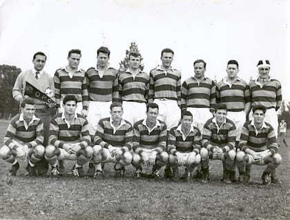 El equipo de rugby de San Albano de 1960, que ascendió a primera