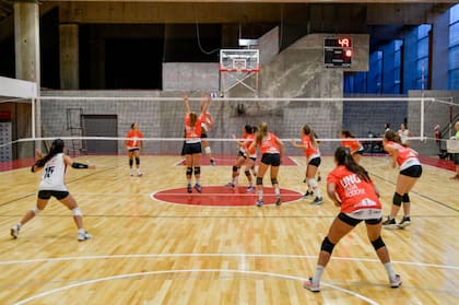 El equipo de vóleibol femenino realizó su primer entrenamiento en el Polideportivo Jorge Luis Hirschi.