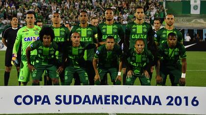 El equipo del Chapecoense que jugó la semana pasada la segunda semifinal de la Sudamericana contra San Lorenzo
