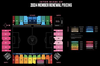 El equipo envió a los hinchas un mapa de asientos con los nuevos precios de los abonos para la temporada 2024