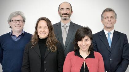 El equipo que lidera las tareas de control: Eduardo Stordeur, Fernanda Viecens, Esteban Greco, Marina Bidart y Pablo Trevisán