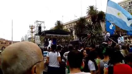 El escenario central en Plaza de Mayo