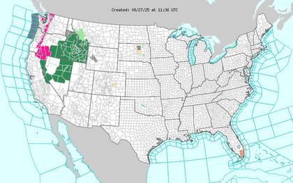 El escenario térmico mostrará grandes diferencias: el noroeste y zona intermontañosa del norte tendrán mínimas de 16-21°C (60-70°F) que prolongarán la ola de calor