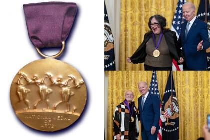 El escritor Antonio Martorell Cardona y la artista Judith Francisca Baca fueron parte de los hispanos galardonados por Joe Biden