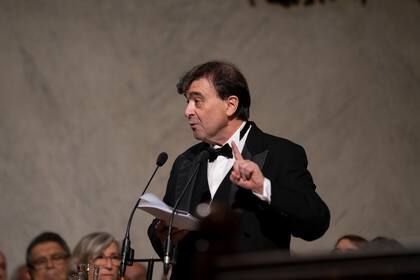 El escritor Javier Cercas durante su discurso de ingreso a la Real Academia Española (RAE), en noviembre pasado