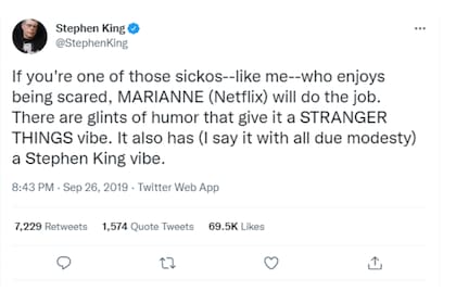 El escritor Stephen King contó en Twitter que hizo algunas colaboraciones con la serie