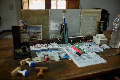 El escritorio de trabajo de Mittino