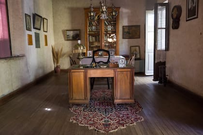 El escritorio donde trabajaba Rosenda Quiroga en su casa de San Francisco del Monte de Oro.
