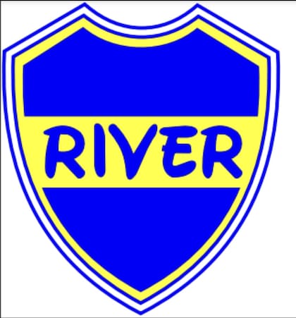 El escudo de River Plate de Bell Ville, inspirado en el de Boca