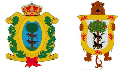 El escudo del Durango mexicano (izquierda) es muy similar al que la Vizcaya vasca tenía hasta finales del siglo XX