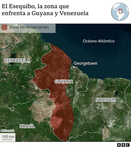El Esequibo la zona que enfrenta a Guyana y Venezuela