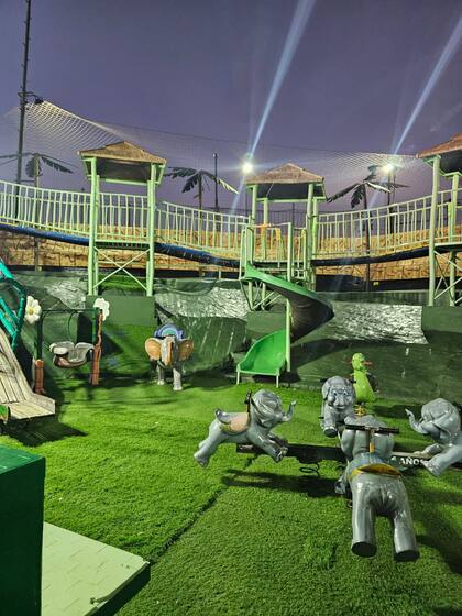 El espacio de juegos de la pizzería