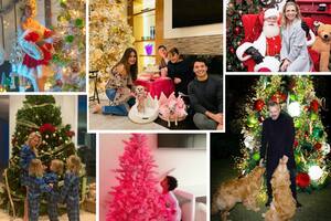 Navidad en las casas de los famosos: decoraciones extravagantes y árboles rosas