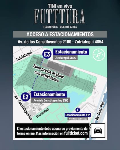 El estacionamiento se paga previamente online (Foto: Instagram @latriplete____)