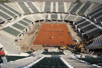 El estadio, en plena obra, antes de su inauguración.