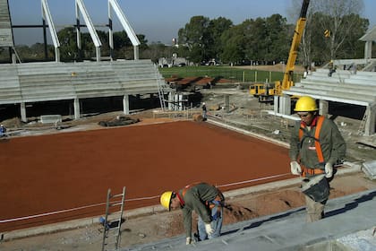 El estadio, en pleno inicio de la obra.