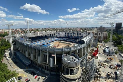 El Estadio Santiago Bernabéu, del Real Madrid, está en remodelaciones