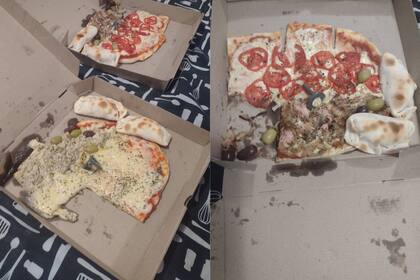 El estado en el que habrían llegado las pizzas