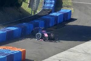 El estado gravemente dañado del monoplaza de Franco Colapinto