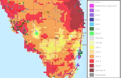 El estado ha contado con un déficit de precipitaciones en algunos condados como Jacksonville y Tallahassee, que han percibido 13 pulgadas menos por debajo del promedio desde agosto del año pasado.